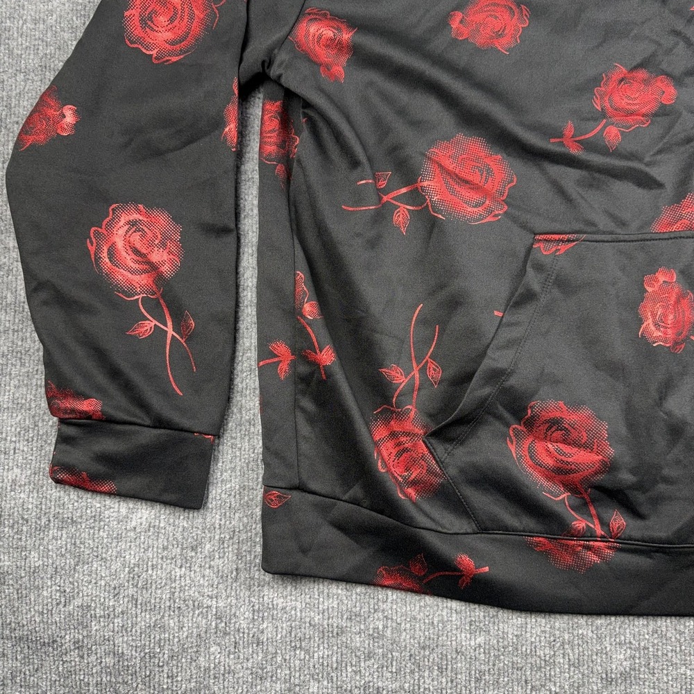 Drill Clothing Company Hoodie‎ Mens 5XL Black Rose Floral Pullover Stretch - Picture 2 of 11